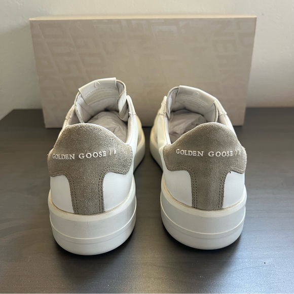 Golden Goose Pure Stars White with Taupe Suede Heel Size 39 - Picture 4 of 13